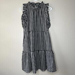 Anthropologie Black & White Gingham Dress Size XS Maeve